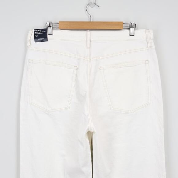 NWT J. Crew Factory Premium Edition Vintage Wide-Leg Button Fly Jean White 32 - Picture 6 of 12